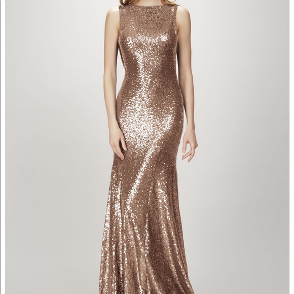 Theia Dresses & Skirts - Theia Rose Gold Gemma sequin dress